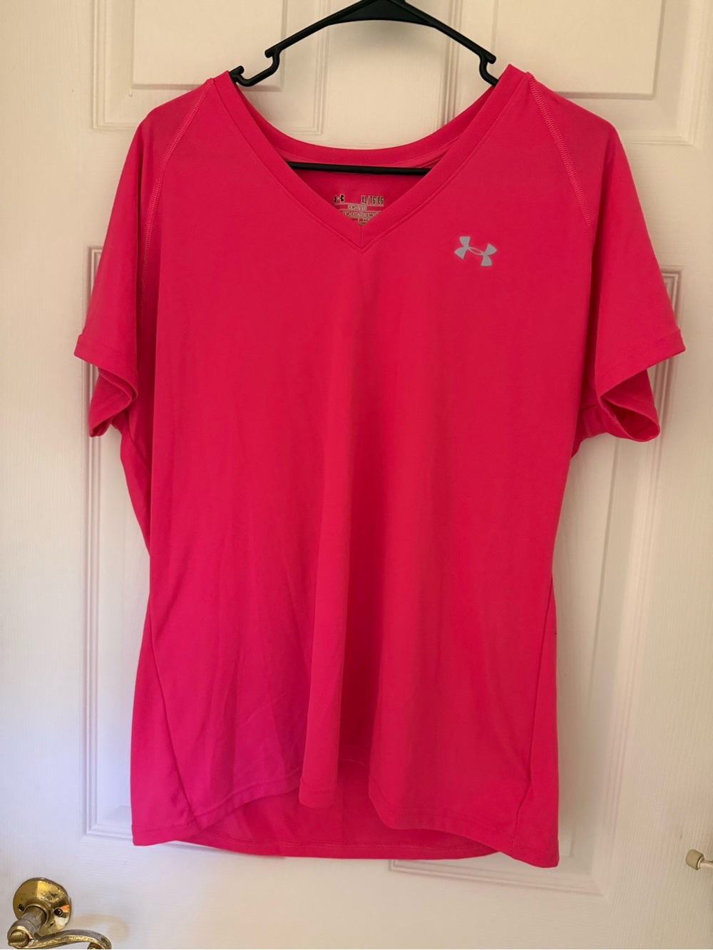 Under Armour Women’s Bright Pink V-Neck Performance Tee